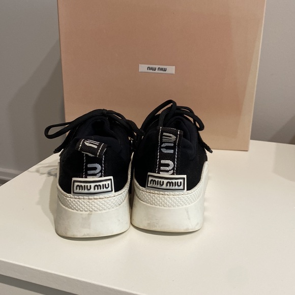 MiuMiu Black Stretch Sneakers - Picture 4 of 8